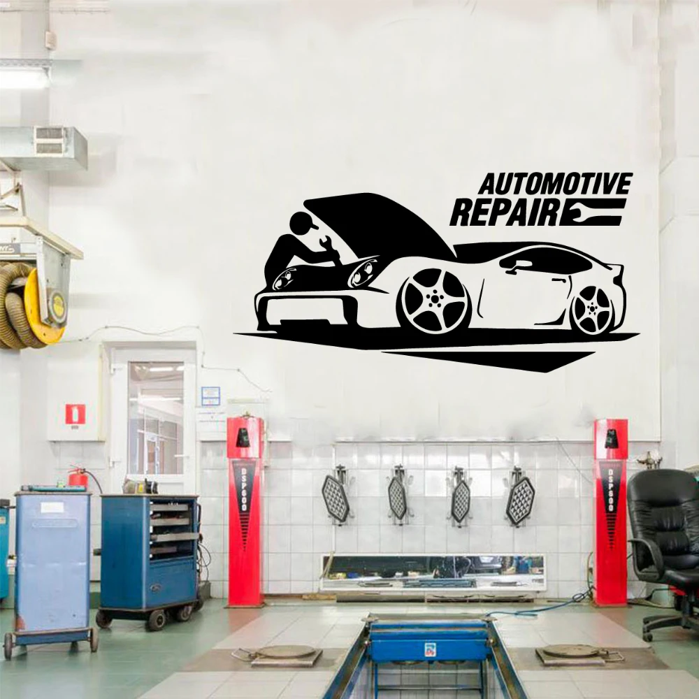 Personalized My garage Wall Stickers Personalized Creative For Car Repair Room Decor Accessories Commercial Wallproof Mural