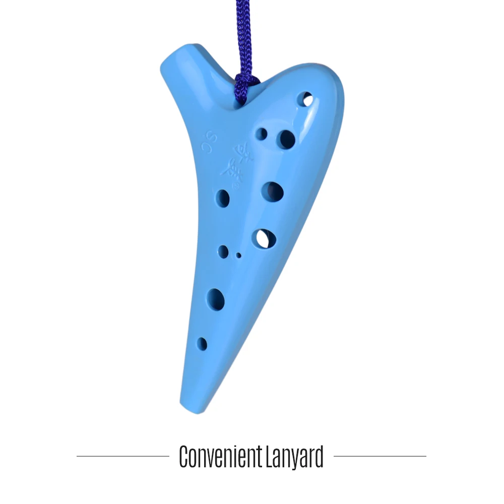 QMT-2 Soprano C 12 Holes Ocarina ABS Material Ocarinas Wind Instrument with Music Score and Protective Bag for Beginners New