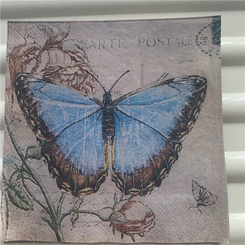 Decoupage wedding birthday party Napkin paper elegant tissue butterfly dragonfly vintage beautiful serviettes square decor 20 | Дом и сад