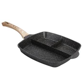 

Breakfast Pot Anti Scald Long Handle 3 Holes Non Stick Steak Multifunctional For Induction Cooker Portable Frying Pan Dumplings