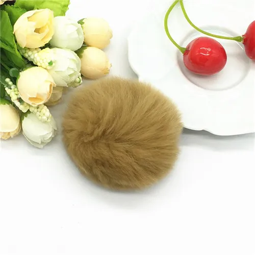 Garment Eyelets Real Rex Rabbit Fur Ball 6cm Pompom Car Pompon Rabbit Fur Ball for Keychain Fur DIY Bag Charms with Fluffy Bunny Ponpones Pins & Pincushions Fabric & Sewing Supplies