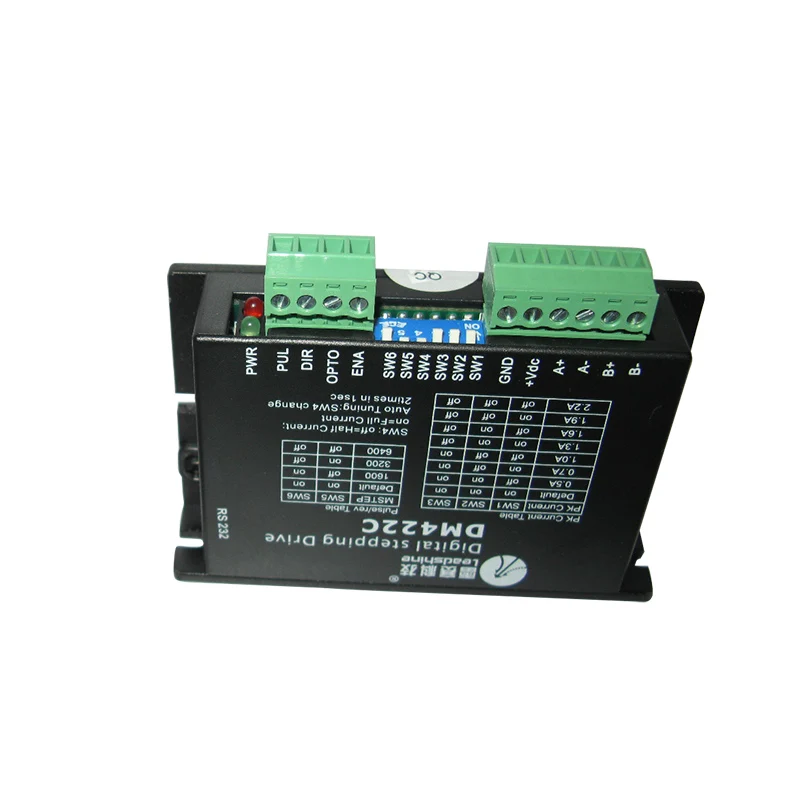 

LeadShine DM422C, 2 Phase Stepper Motor Driver, Up to 40VDC / 2.2A / 512 microstep