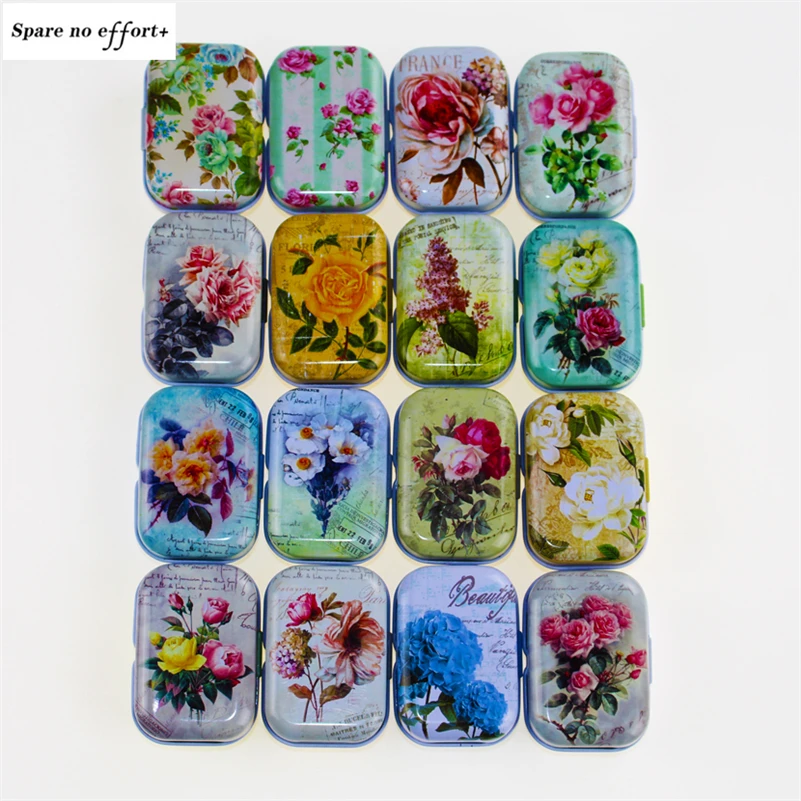 12 шт./лот коробка для приема чая с цветами хранения конфет жестяная свадебных