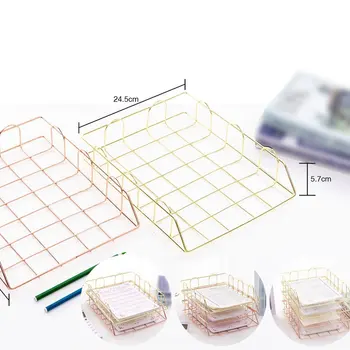 

Office Supplies Electroplating Iron Art File Rack Sorting And Sorting Office Stationery Stackable File Rack