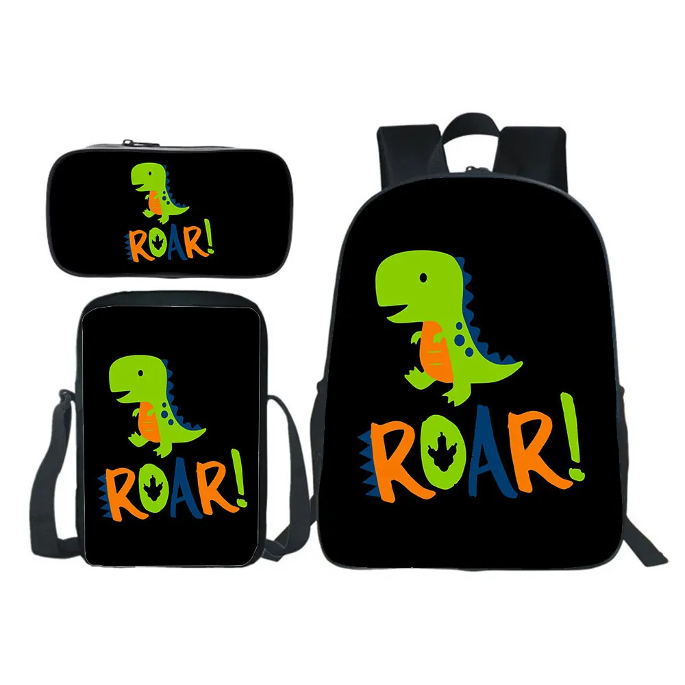 Dinosaur Backpack 3D School Bag 3pcs Set(backpack+shouder Bag+pen Bag) Boy Girl School Bag Teens Bookbag Rucksack Gift