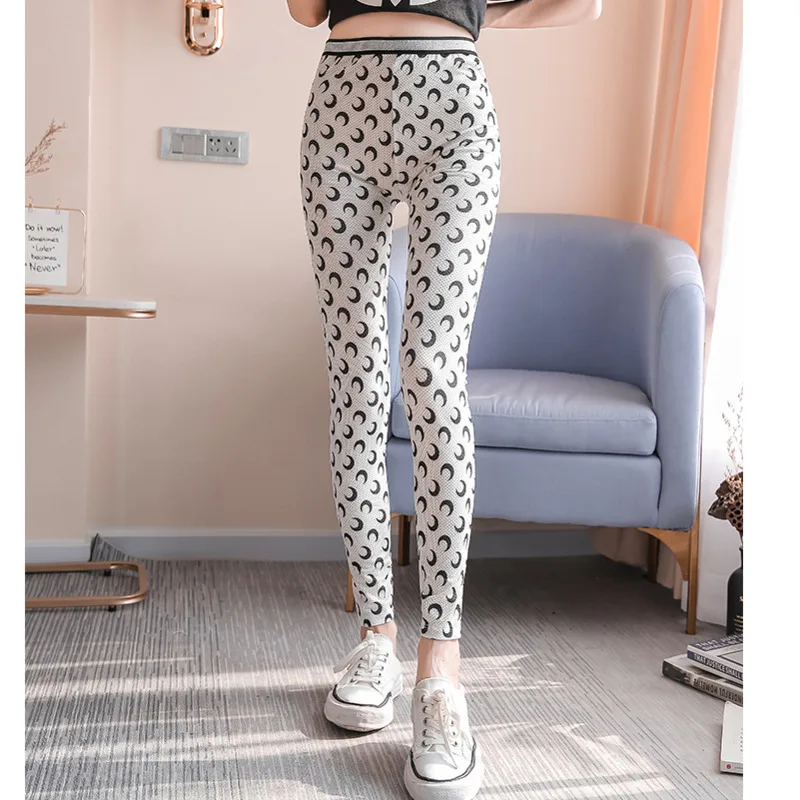 

Summer Leggings Women Ice Silk Mesh Elastic Quick-drying Fitness Legging Femme High Waist Push Up Leggings Workout Leggins Mujer