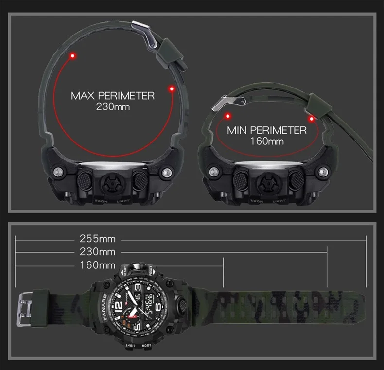 PANARS камуфляжные военные цифровые часы мужские G стильные модные ударные спортивные армейские часы светодиодный Электронные наручные часы для мужчин 8202