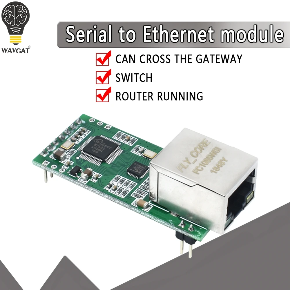 FS100P, компактный серийный модуль Ethernet-преобразователя, Серийный Модуль UART TTL для Ethernet TCPIP, Поддержка DHCP и DNS