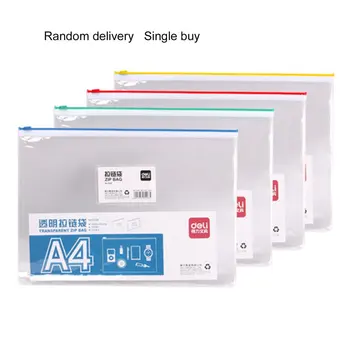 

Deli 5526 Transparent PVC Zipper Bag Documents A4 File Cover Portable Document And Pen Organizer For Business And School