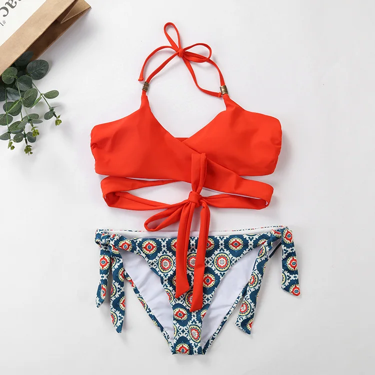 

two piece Solid Color brazilian bikini Hollow string Swimsuit Women bathing costume Sexy lady Swimwear Bikini Set 2019 swimwear