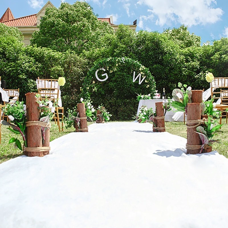 Beautiful White Wedding Carpet Aisle Runner Indoor Outdoor Party Event Ceremony Wedding Decoration Length Carpet
