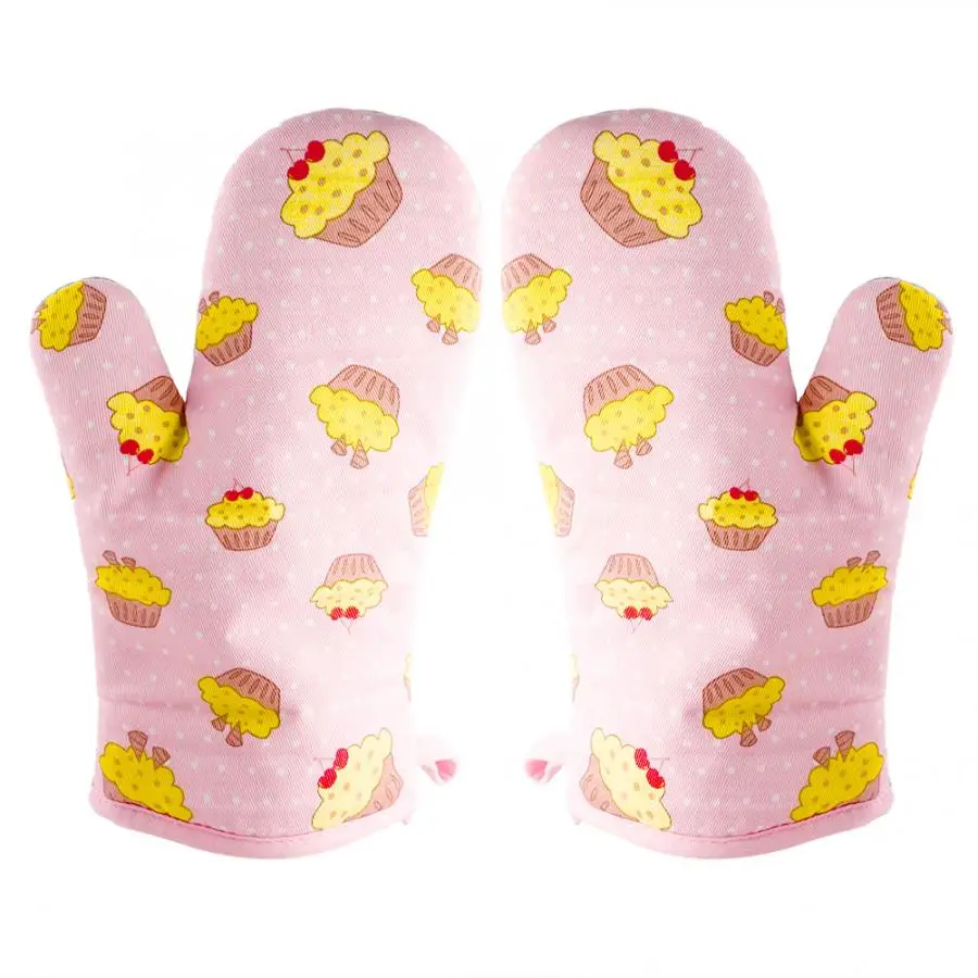 1Pair Cotton Heat Resistant Anti-Slip Cooking Glove Microwave Oven Kitchen Cooking microwave baking BBQ Baking Tool