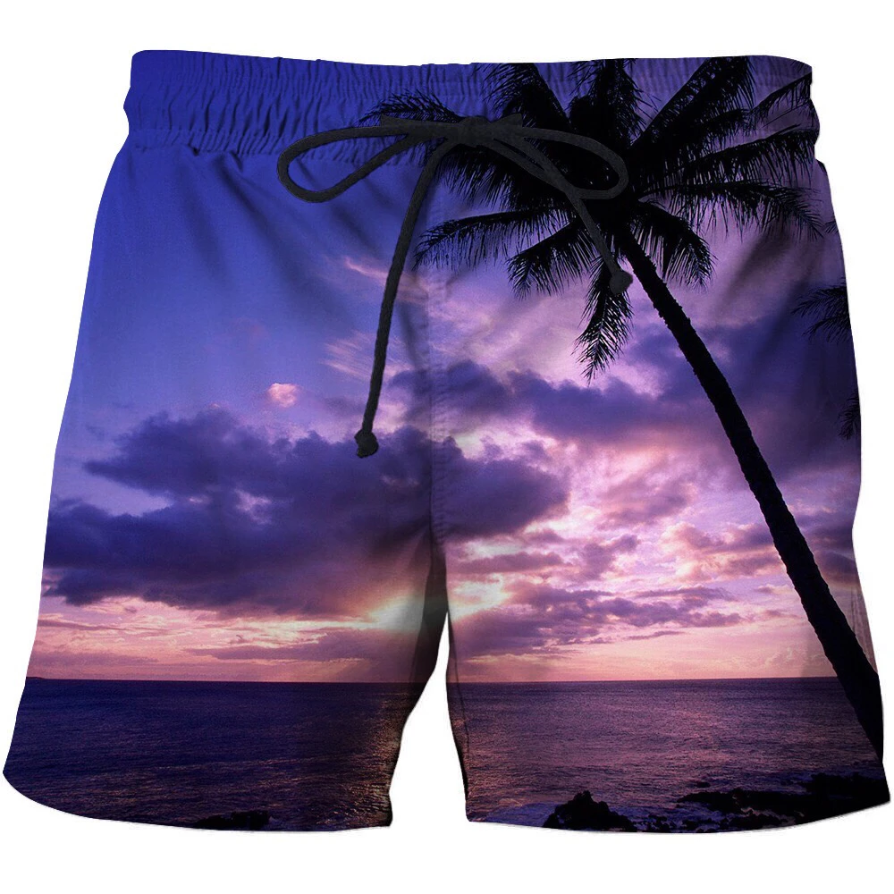 90% OFF Mens Shorts Summer Casual Cargo Board Beach Shorts Bermuda Homme Coconut Tree Print Hip Hop Male Boardshorts Brand Plus Size 6XL