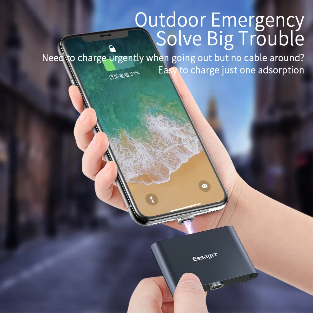  Essager 10000 mAh Power Bank Schlank USB 10000 mAh Power Tragbare Externe Batterie Ladegerät Pack F