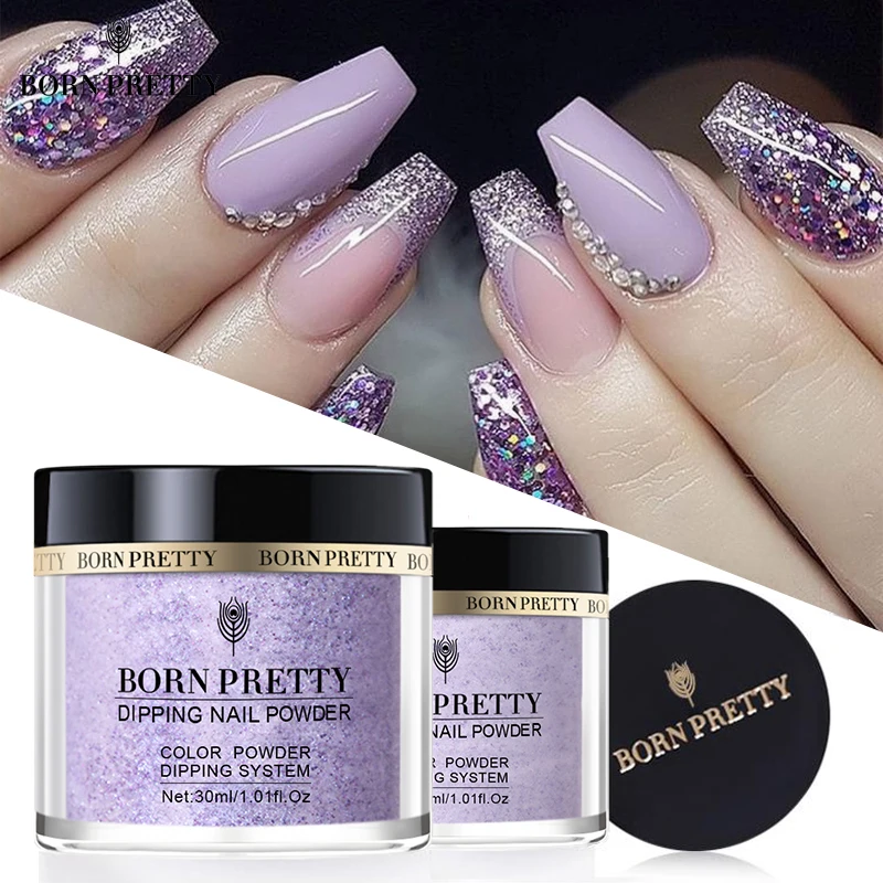 BORN PRETTY 30 мл Dip порошок для ногтей чистый цвет сверкающий натуральный сухой