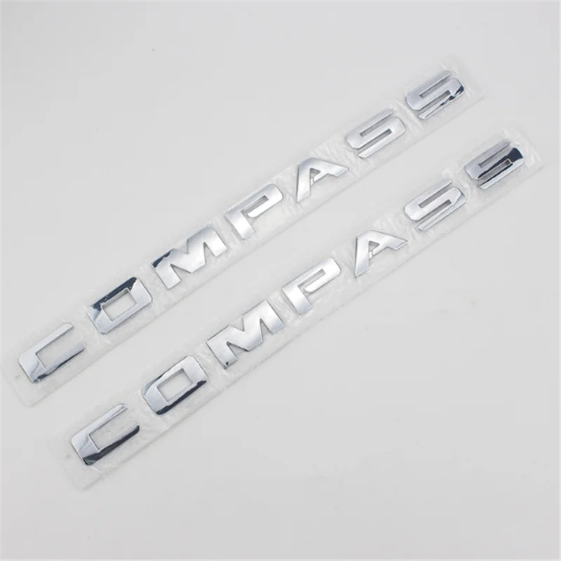 

1PC Chrome COMPASS Letters body Sticker For Car tailgate or fender side 3D Badge Auto Parts Emblem Sticker Decal