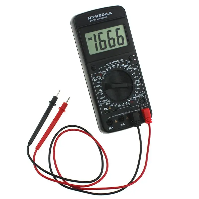DT9205A Цифровой AC/DC Электрический ручной Амперметр Сопротивление Емкость тест