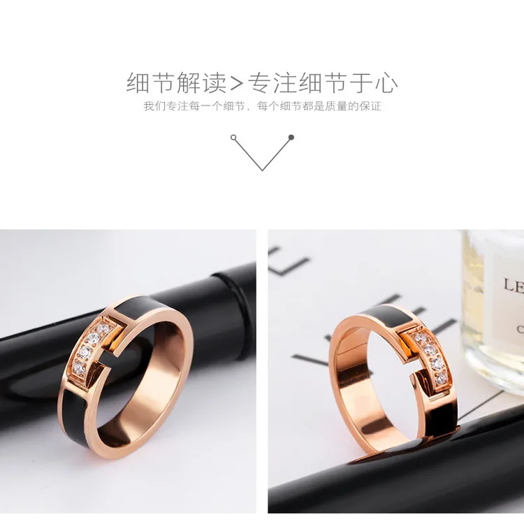 OPK Japanese and Korean fashion jewelry rose gold ring titanium steel women's ring Chaoren index finger fashion ring