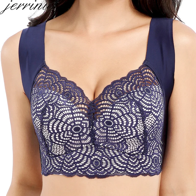 Jerrinut плюс Размеры бюстгальтер кружева Bralette нижнее белье Для женщин бюстгальтер большой Размеры Для женщин сексуальная ультра-тонкий нижнее белье Для женщин бюстгальтеры плюс Размеры бюстгалтерженское бельебюстг