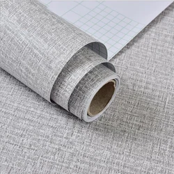 Vinyl Waterproof Contact Paper, Linen Texture Self Adhesive For Living Room Bedroom, Wall Decals, Furniture Renovation