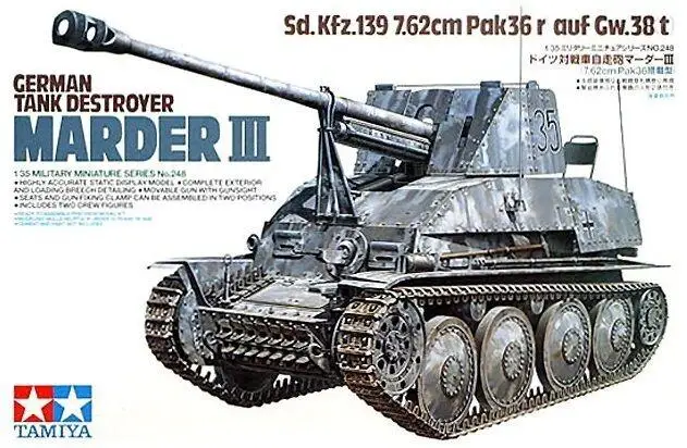 Tamiya Model 35248 1/35 Model Kit Wwii German Tank Destroyer Marder Iii Sd.Kfz.139