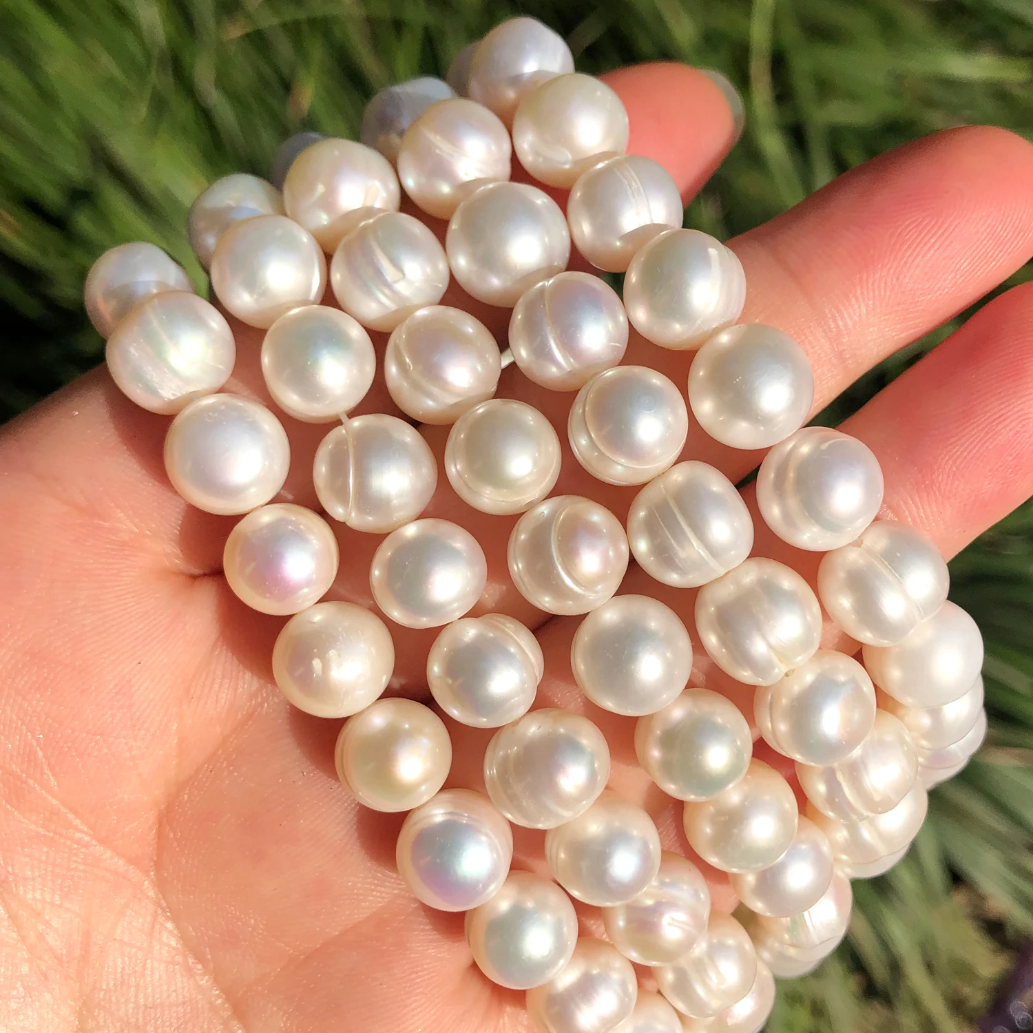 Natural Freshwater White Pearl 6-7mm 7-8mm 9-10mm Round Beads for Jewelry Making DIY Charm Earrings Bracelet Necklace 15 inches 3