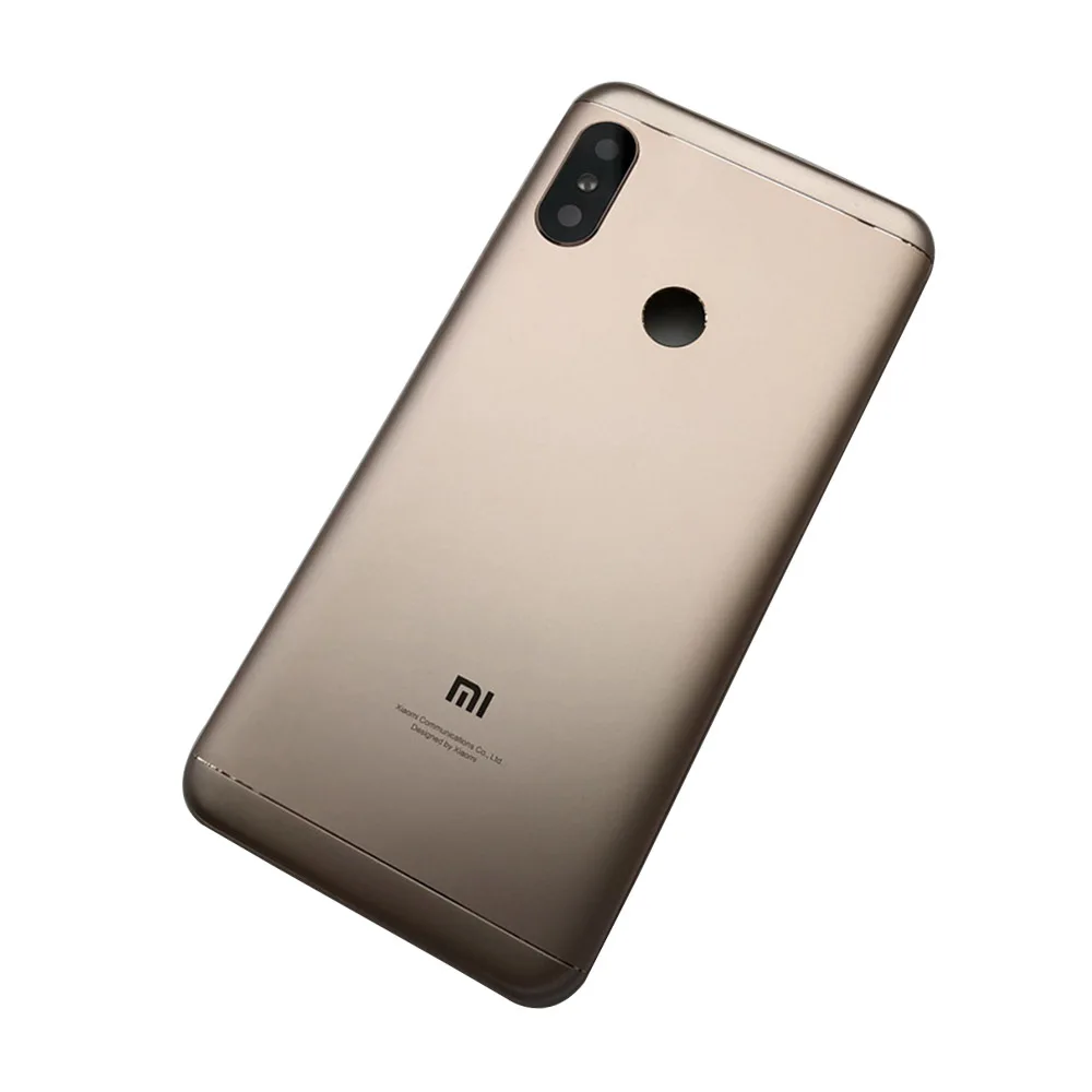5,8" для Xiao mi Red mi 6 Pro/mi A2 Lite Батарейная дверь металлическая задняя крышка Запасные части Корпус чехол с кнопками объектив - Цвет: Gold