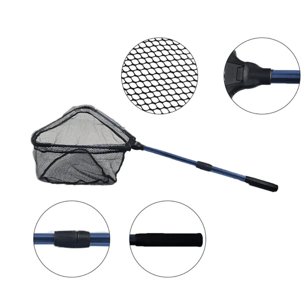 

Fly-Fishing Lure Raft Fishing Dip Net Portable Foldable Triangular Silica Gel Dip Net Hot Sales