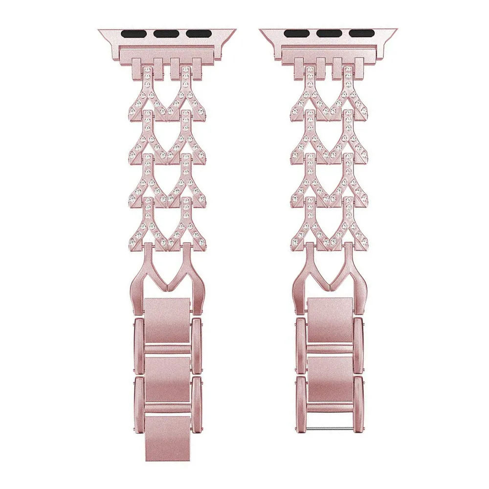 Модный регулируемый металлический ремешок для Apple Watch Band Series 5 4 3 2 1 Женский браслет для iWatch 40 мм 44 мм 38 мм 42 мм ювелирный пояс