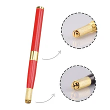 1pc Manual Dual-head Permanent Eyebrow Tattoo Pen Eyebrow Makeup Tattooing Machine Microblading Pen Round needles 1pc Manual Dual-head Permanent Eyebrow Tattoo Pen Eyebrow Makeup Tattooing Machine Microblading Pen Round needles