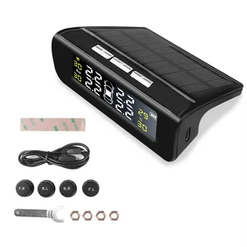 

Smart Car TPMS Tyre Pressure Monitoring System Solar Power Digital LCD Display Auto Security Alarm Systems Tyre Pressure
