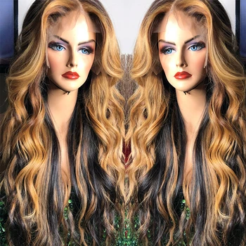 

1b 27 Colored Lace Front Human Hair Wigs For Women 150% Density 13*6 Body Wave Lace Frontal Wig Preplucked With Brazilian Remy