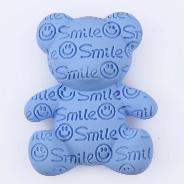 Hot Sale 1 Pcs Cartoon Bear Croc Shoe Charms Colorful Smile Face Baby Bear Clog Shoes Decorations Kid's Wristband Accessories r9615