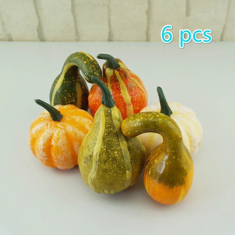 6pcs Хэллоуин тыквы украшение искусственная Тыква набор осень Тыква искусственные овощи 6 шт./компл. 12 шт./компл. DEC568 - Цвет: 6pcs