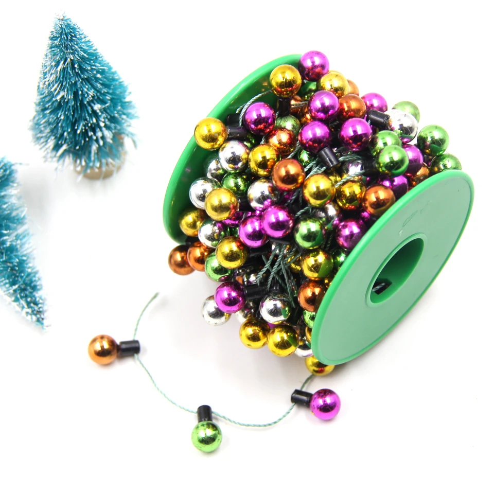 Colorful Round 5 м/рулон DIY Рождественская гирлянда красочные лампы гирлянда Рождественские бусины для украшения дома украшения для рождественской вечеринки елка украшения - Цвет: Colorful Round