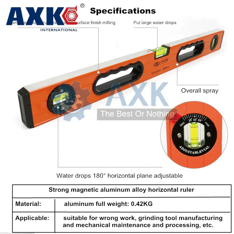 600 мм Магнитная многофункциональная горизонтальная линейка мини-алюминиевый сплав украшение баланс бытовой измеритель уровня