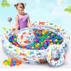Надувной круглый бассейн детский спасательный круг с набором пляжных мячей портативный активного отдыха детская Ванна для бассейна