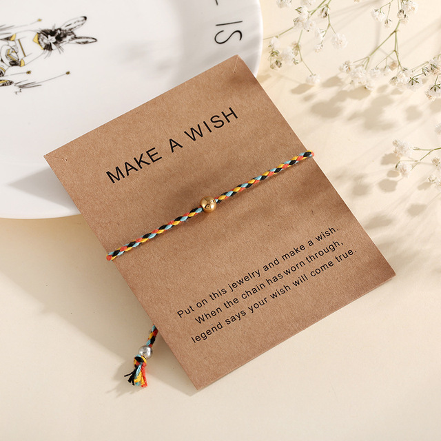 Steel Palm Hollow Love Heart Beads Charm Bracelet For Women Men Lucky String Rope Make a Wish Card Adjustable Bracelet