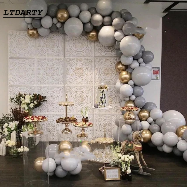 Balloons Birthday Party Decoration Gold White  Gold White Wedding  Decoration - Latex - Aliexpress