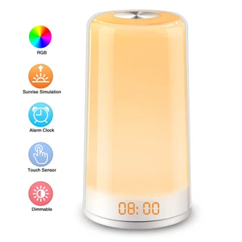 

Sunrise Alarm Clock Wake Up Night Light Digital Clock With Snooze Feature Nature Sounds Sleep Aid 256 Full Colors Lamp