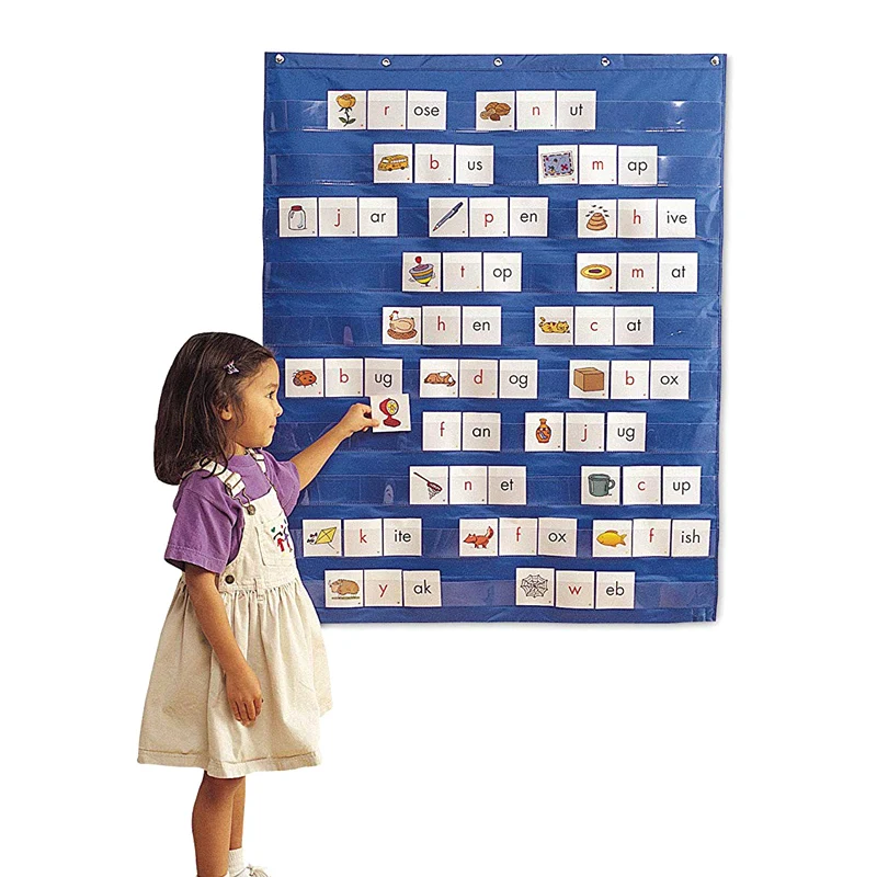 Liamostee Learning Resources Standard Pocket Chart Education for Home Scheduling Classroom 
