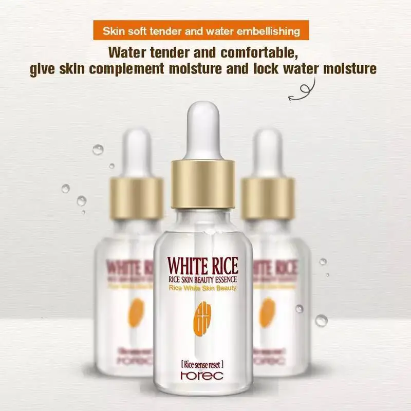 new2019 White Rice Whitening Serum Face Moisturizing Cream Anti Wrinkle Anti Aging Face Fine Lines Acne Treatment Skin Care 15ml