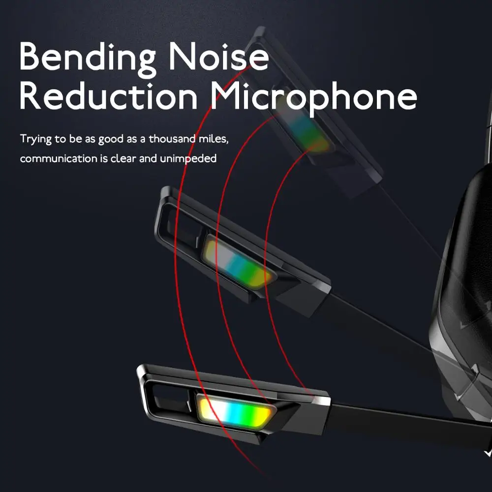 DDJ Gaming Headphones Noise Reduction Headsets With Microphone RGB Light Stereo 7 1 Surround Sound For PC Tablet Laptop PS4