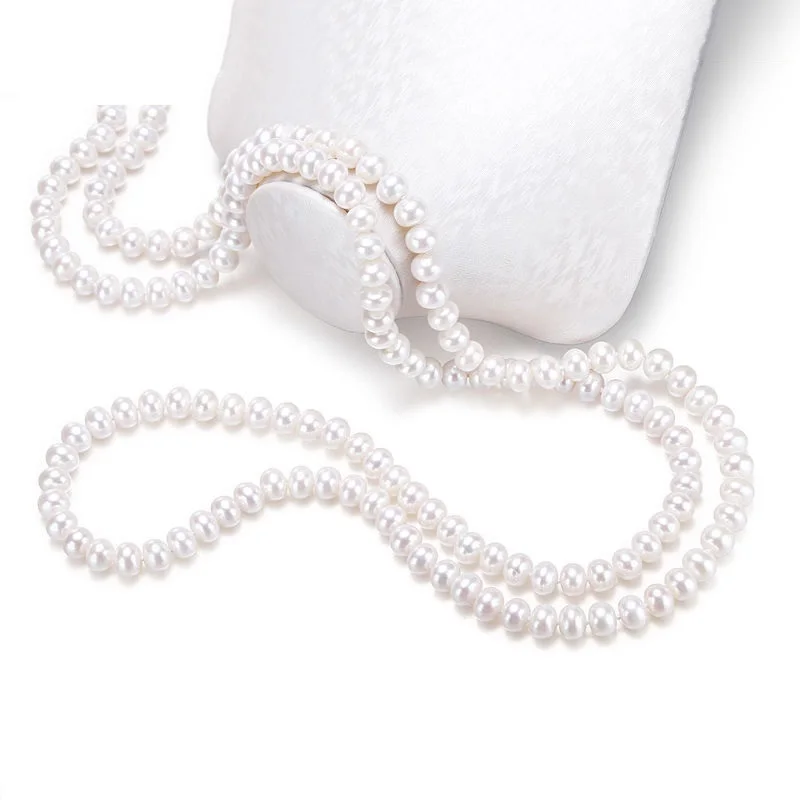 120cm/160cm Long Pearl Necklace Genuine Natural Freshwater Pearl Sweater Chain Necklace For Women Jewelry Fashion Gift ► Photo 3/6