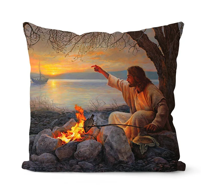 Nativity Cushions Case Retro Oil Painting Christmas Pillowcase Hot Jesus Christ Print Throw Pillows Case Sofa Chair Room Decor 