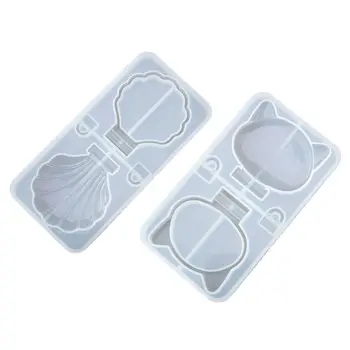 

Folding Mirror Resin Casting Mold Shell Cat Round Makeup Mirror Silicone Molds