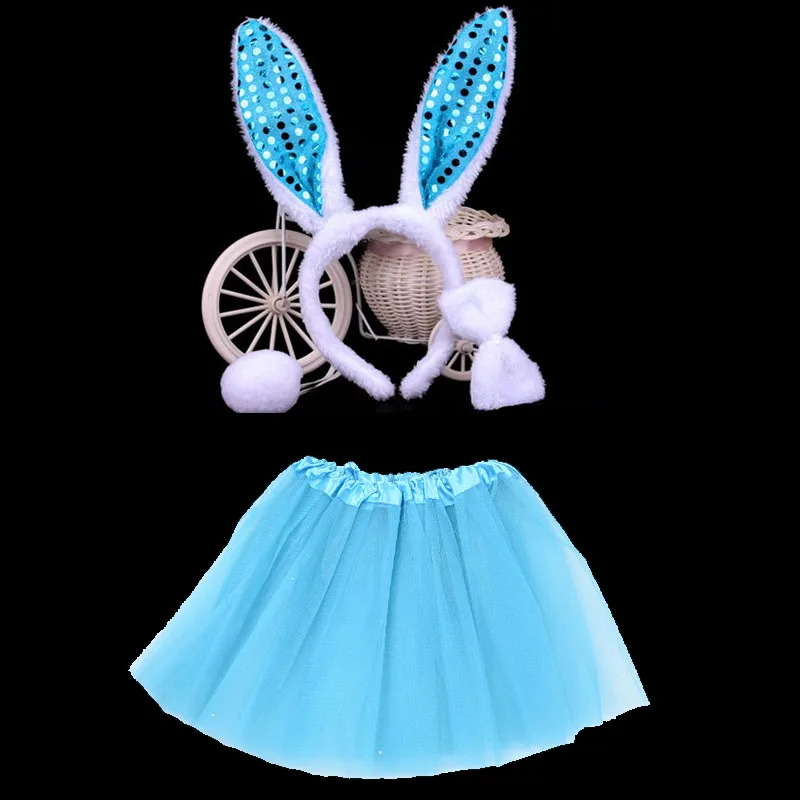 Kids Girls Bunny Ears Animal Headband Bow Tie Tail Rabbit Cosplay Costume Hair Skirt Tutu Halloween Carnival Birthday Party Gift Kids Girls Bunny Ears Animal Headband Bow Tie Tail Rabbit Cosplay Costume Hair Skirt Tutu Halloween Carnival Birthday Party Gift