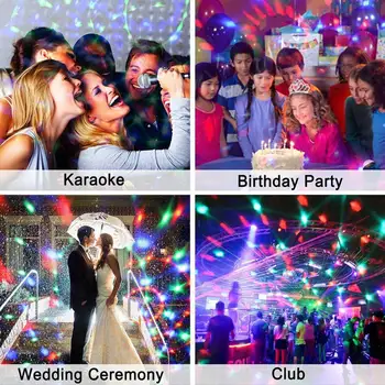 

Magic Ball Lamp Remote Control RGB Colorful Rotating Light Voice Control LED Mini Stage Light KTV Flash Party Celebrations