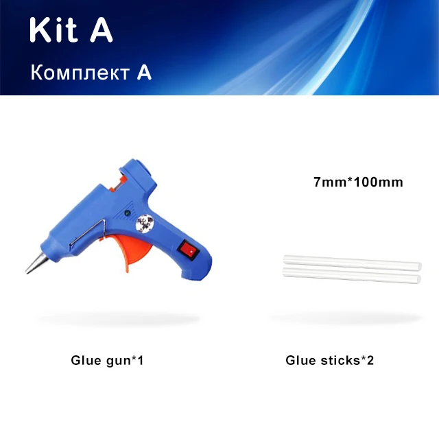 A 20w kit PROSTORMER термоплавкий клеевой пистолет термоэлектрический термотемпературный домашний инструмент DIY термоплавкий клей мини пистолеты с клеевым клеем 7 мм 11 мм - Цвет: A 20w kit