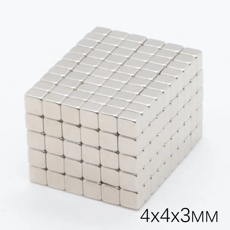 50 шт 4x4x3 мм N35 квадратный неодимовый магнит Малый сильный супер мощные магнитные постоянные магниты Магнитная Buck Куба неодимовый